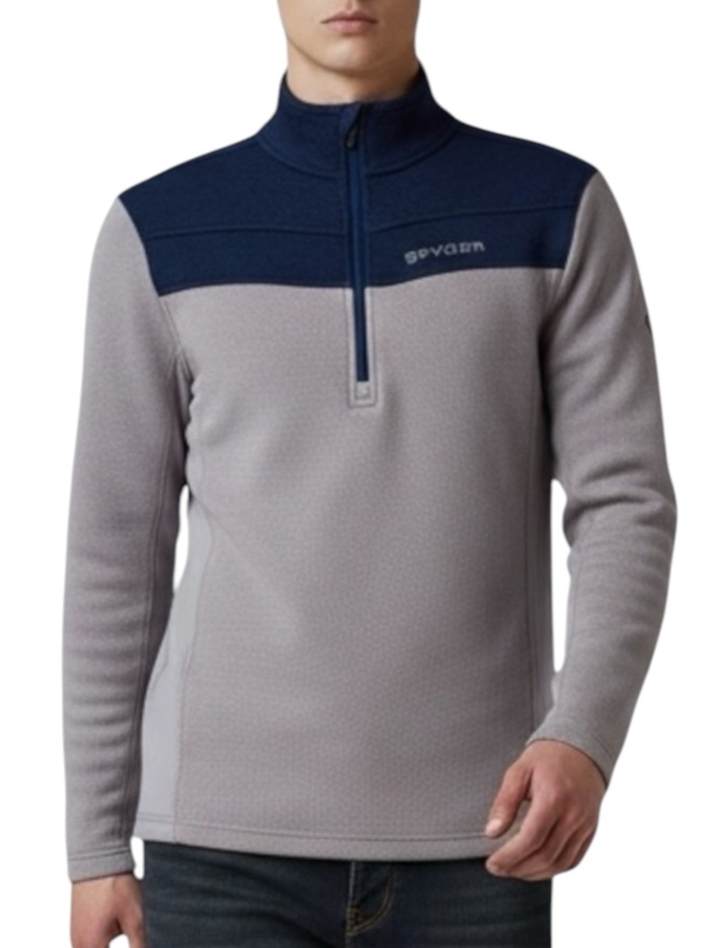SPYDER Men's Encore Half Zip Jacket in Gray/Blue Size Small — VERY GENTLY WORN!!